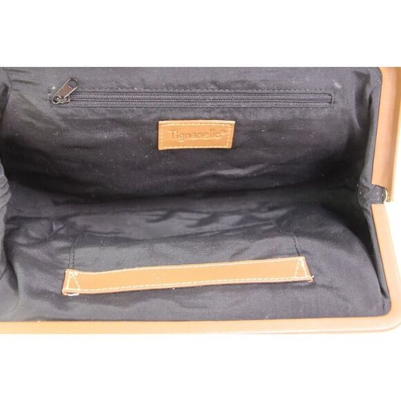 Tignanello BROWN GENUINE LEATHER MEDIUM TOP HANDLE SHOULDER BAG HANDBAG PURSE - Picture 9 of 14